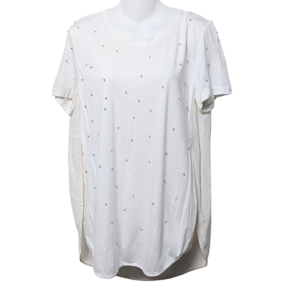 3.1 PHILLIP LIM Pearl Rhinestone Embellished Silk Shirt 8